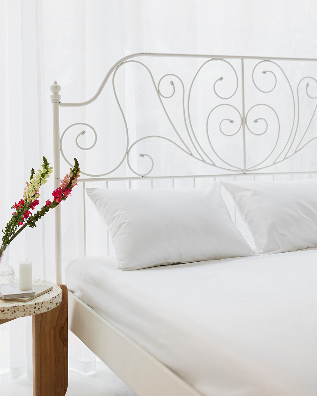 White Sateen Bedsheet 500TC