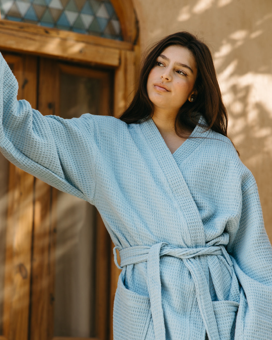 100% Cotton Waffle Bathrobe