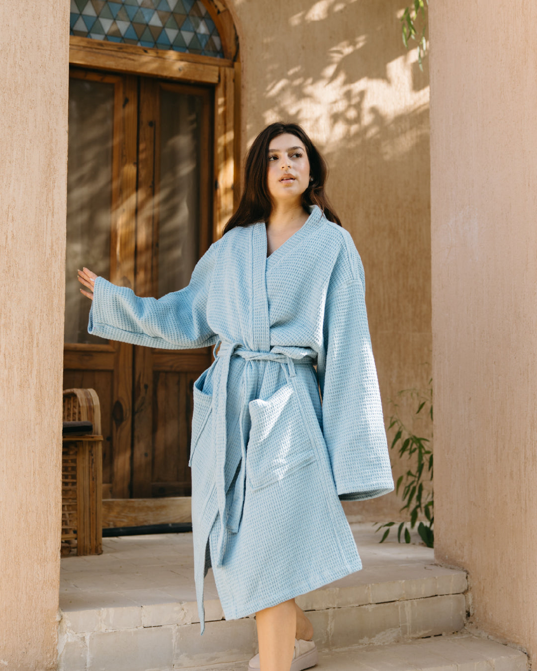 100% Cotton Waffle Bathrobe