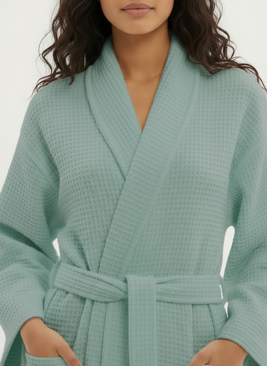 100% Cotton Waffle Bathrobe