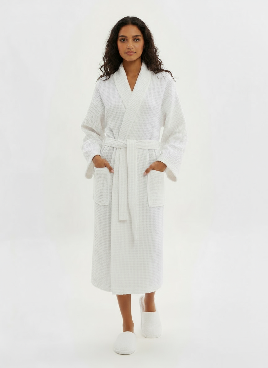 100% Cotton Waffle Bathrobe