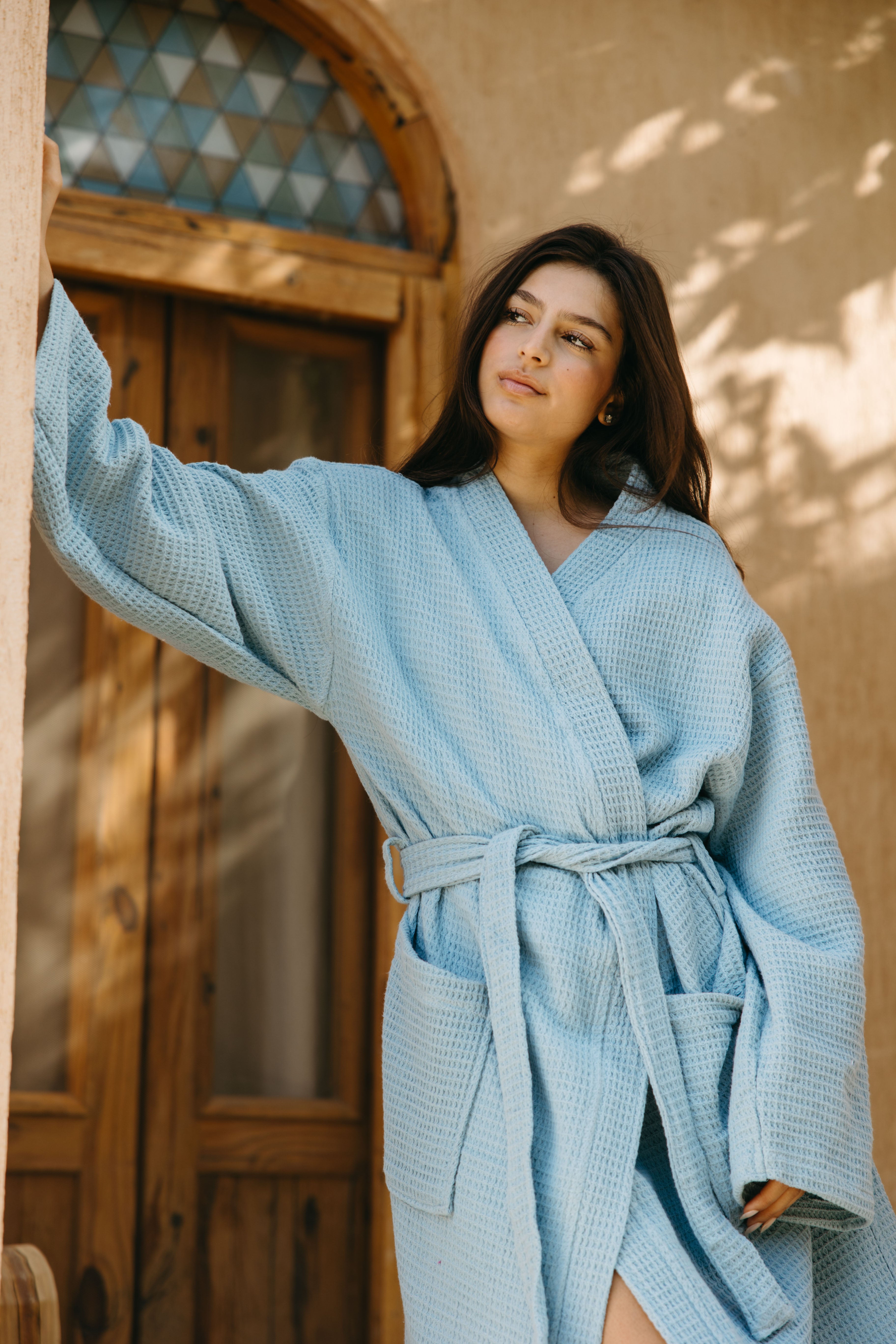 100% Cotton Waffle Bathrobe