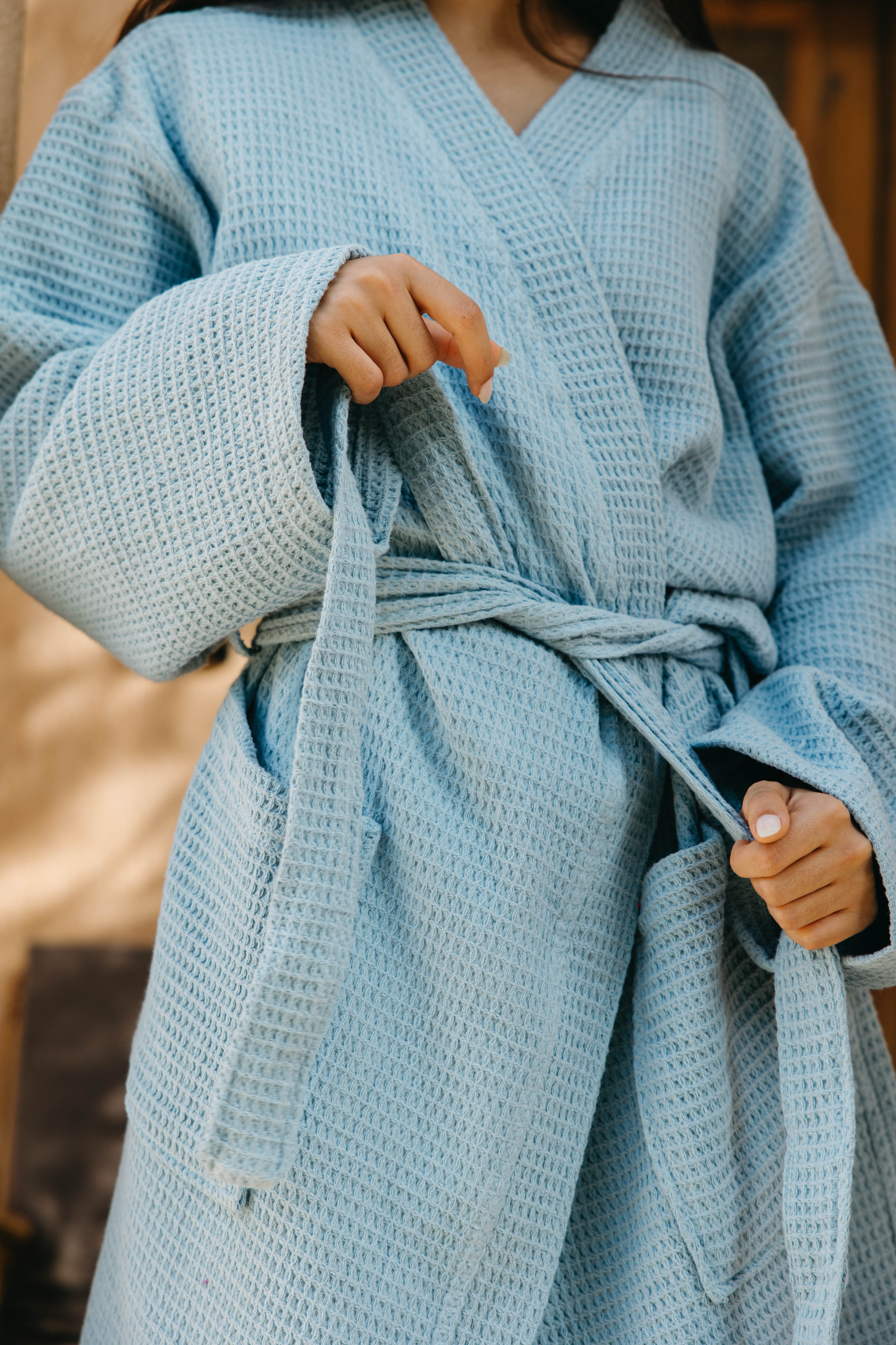 100% Cotton Waffle Bathrobe