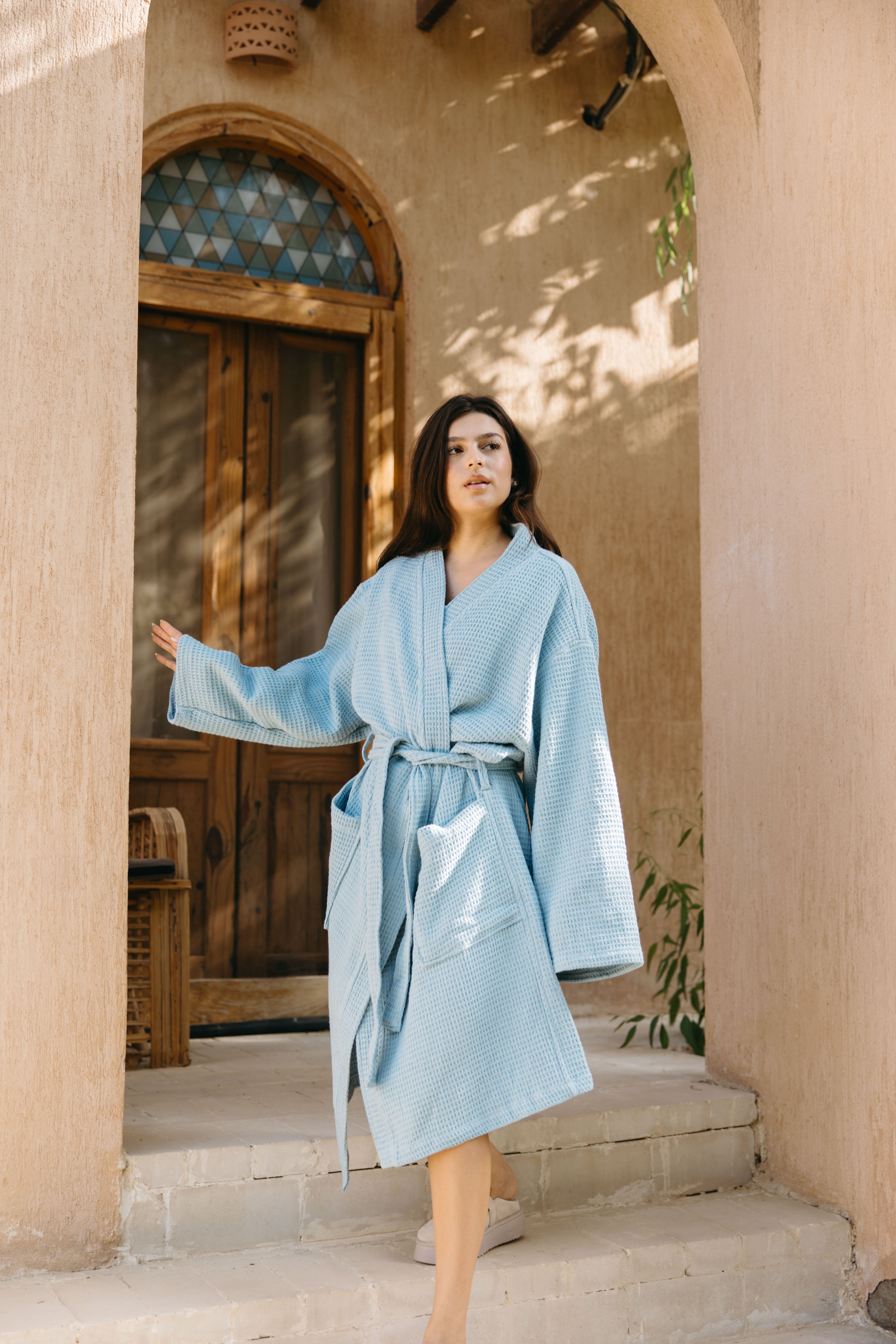 100% Cotton Waffle Bathrobe