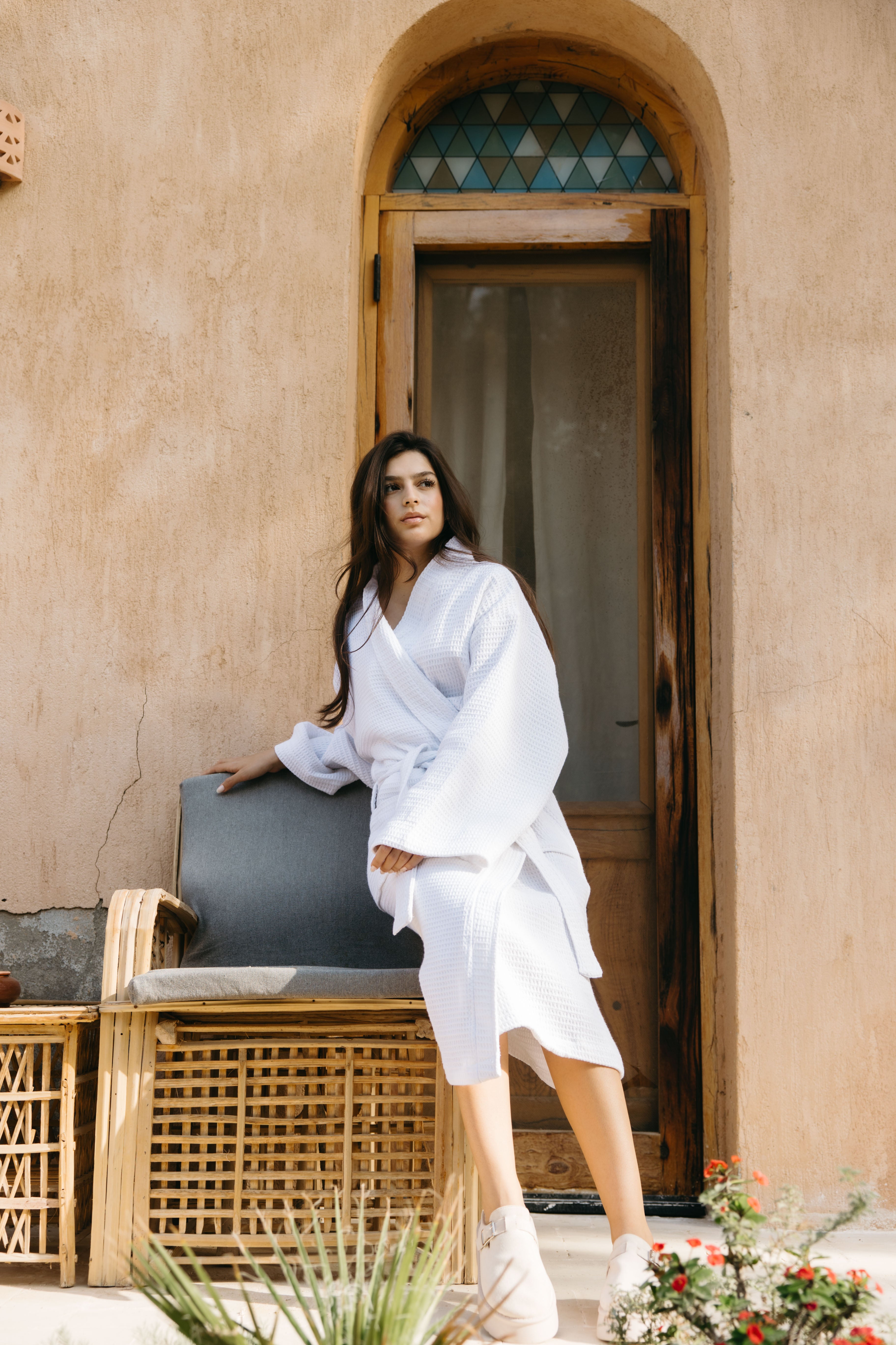 100% Cotton Waffle Bathrobe