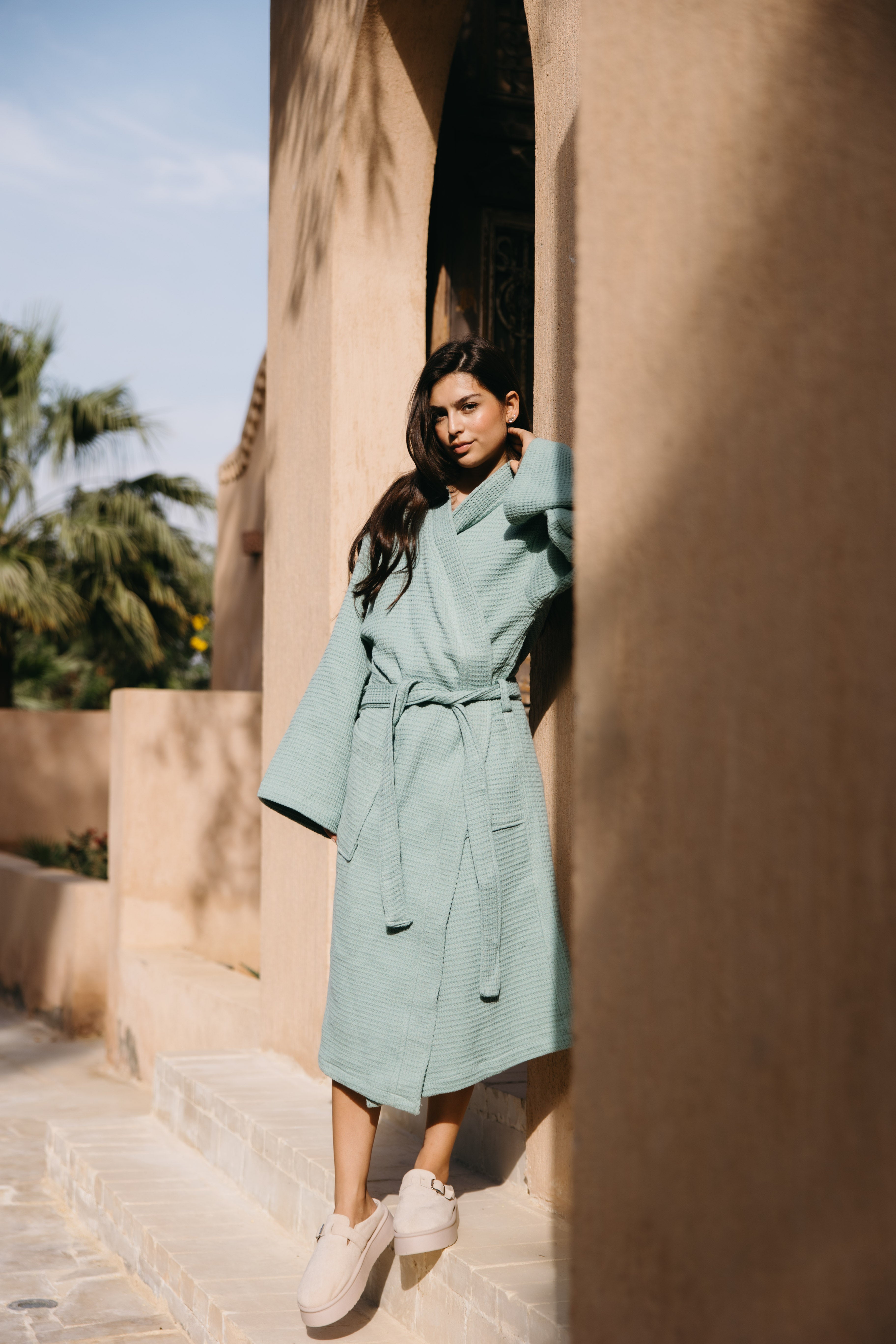 100% Cotton Waffle Bathrobe