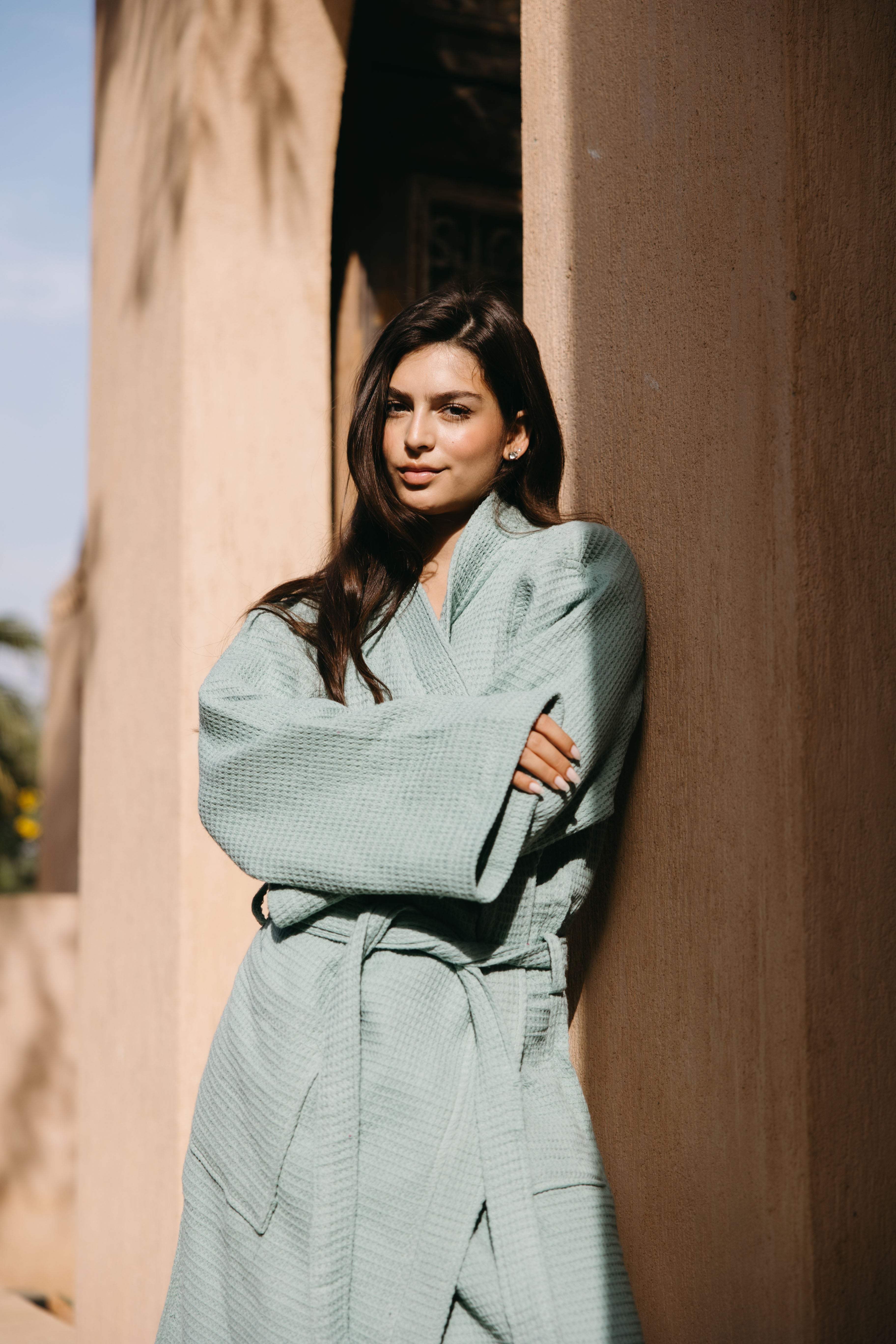 100% Cotton Waffle Bathrobe