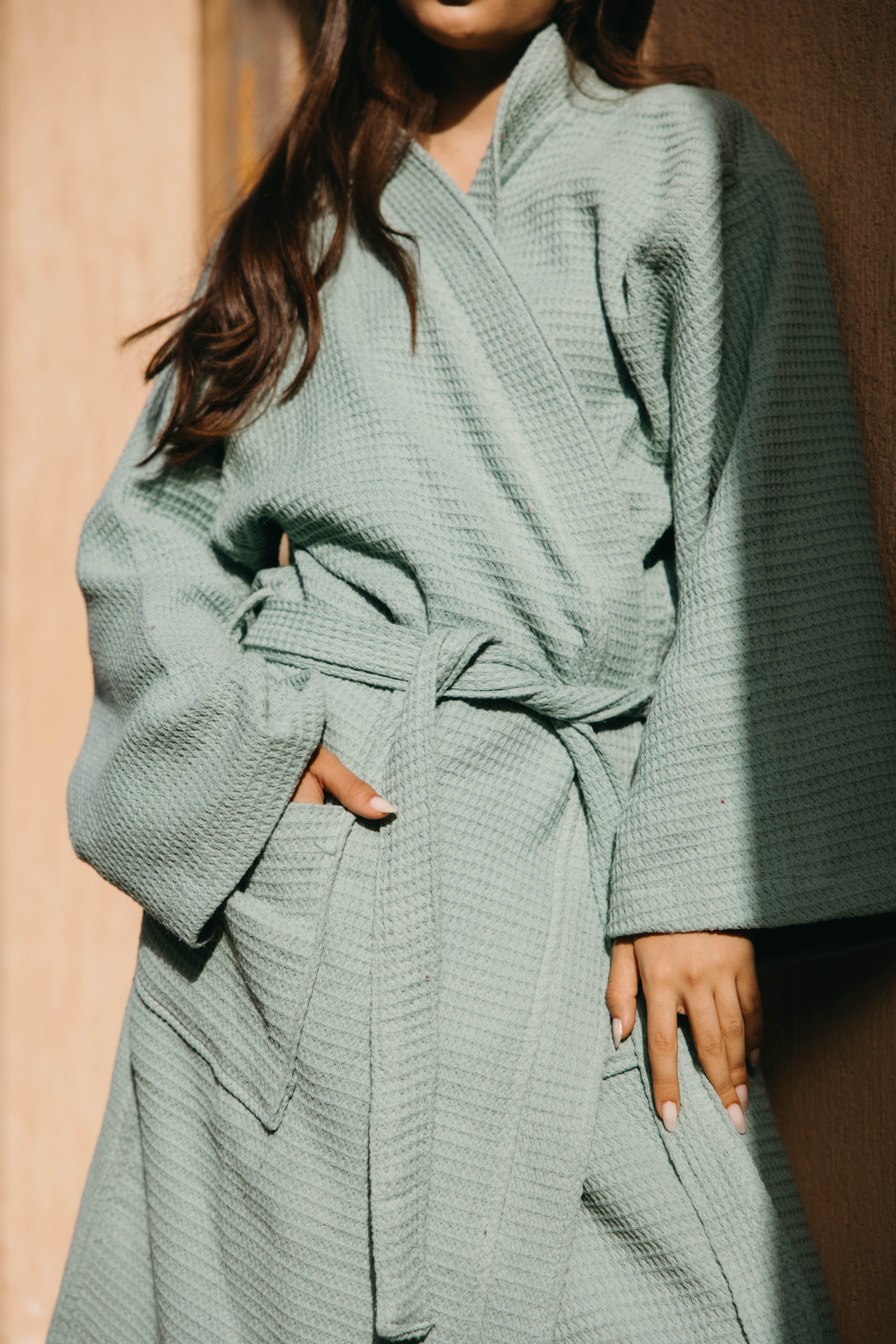 100% Cotton Waffle Bathrobe