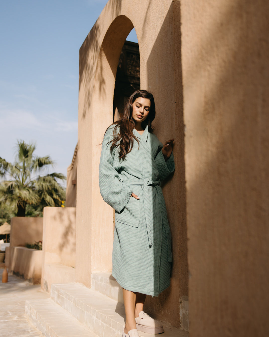 100% Cotton Waffle Bathrobe