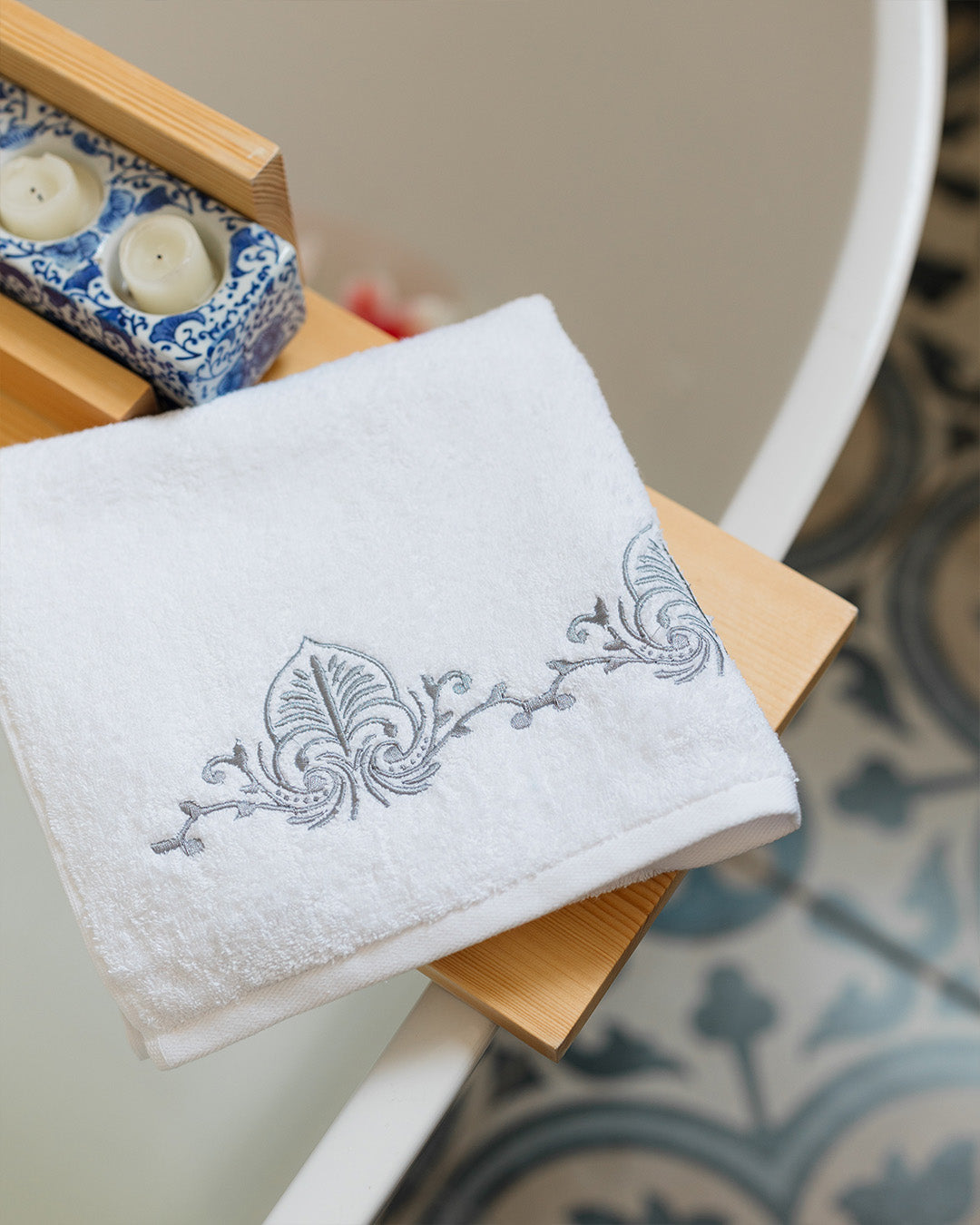 Majesty Embroidered Face Towel