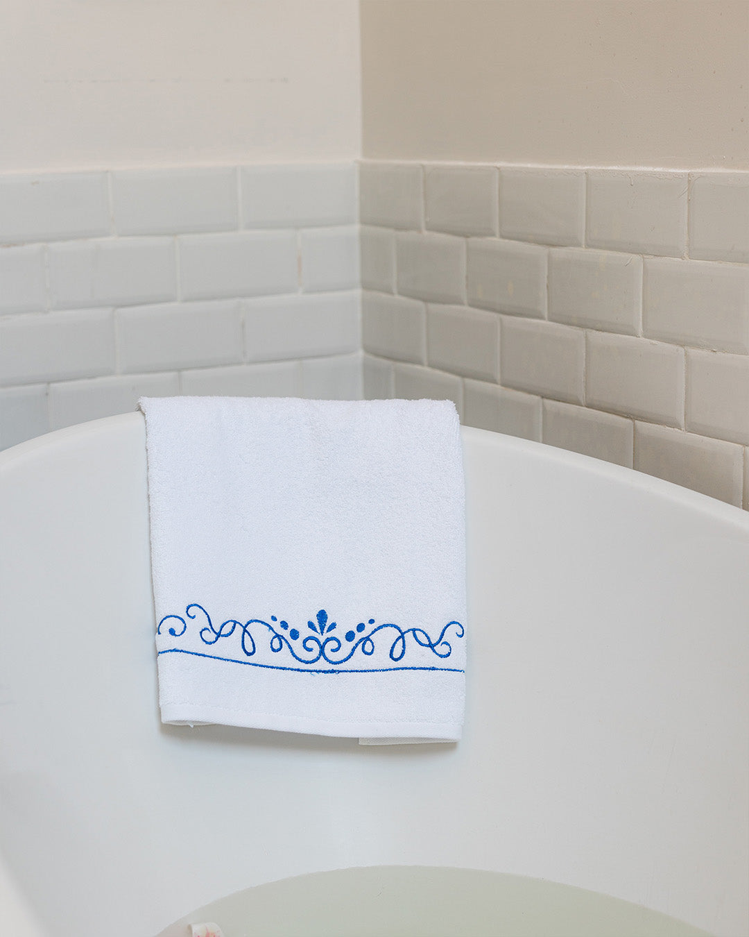 Swirls Embroidered Face Towel