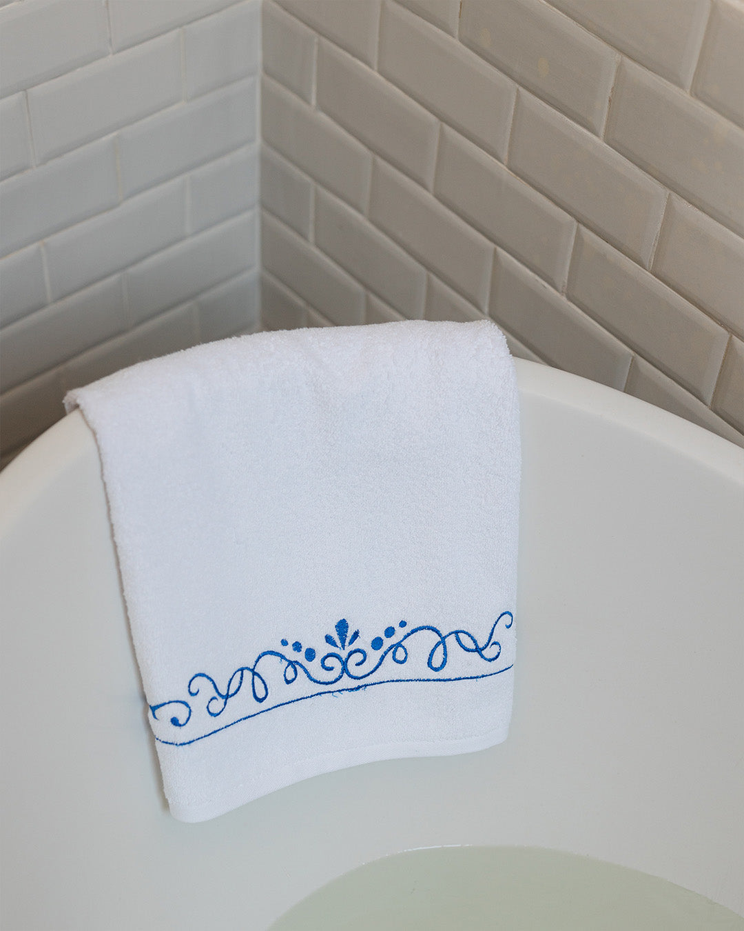 Swirls Embroidered Face Towel