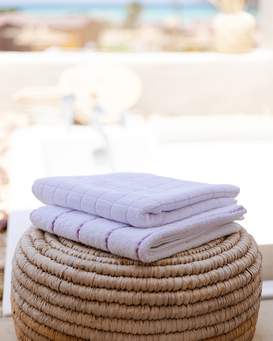 Grids & Waves Bath Towel Set