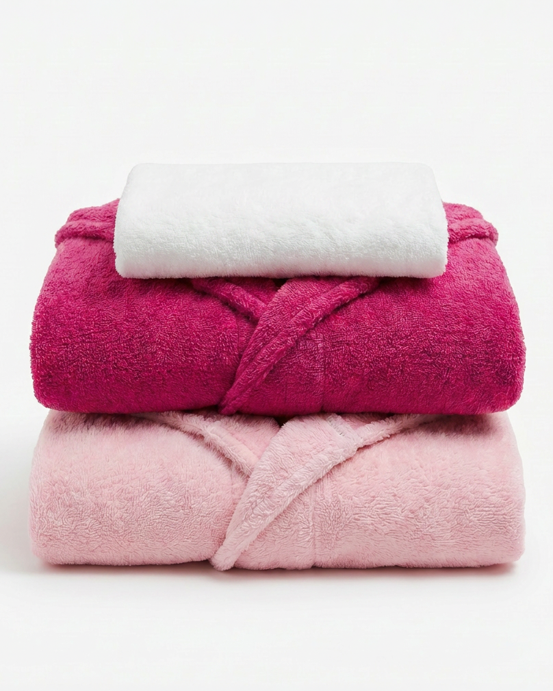 Family Comfort Set (2 Kids Bathrobes + 1 Plain Towel)