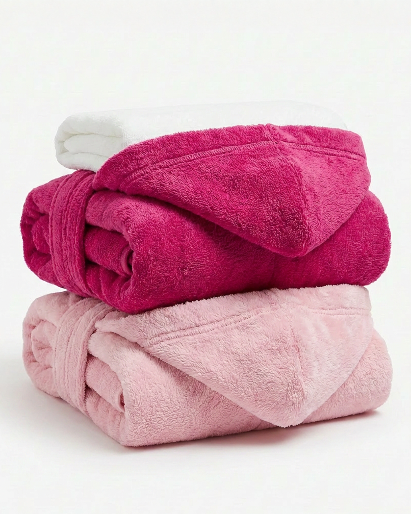 Family Comfort Set (2 Kids Bathrobes + 1 Plain Towel)