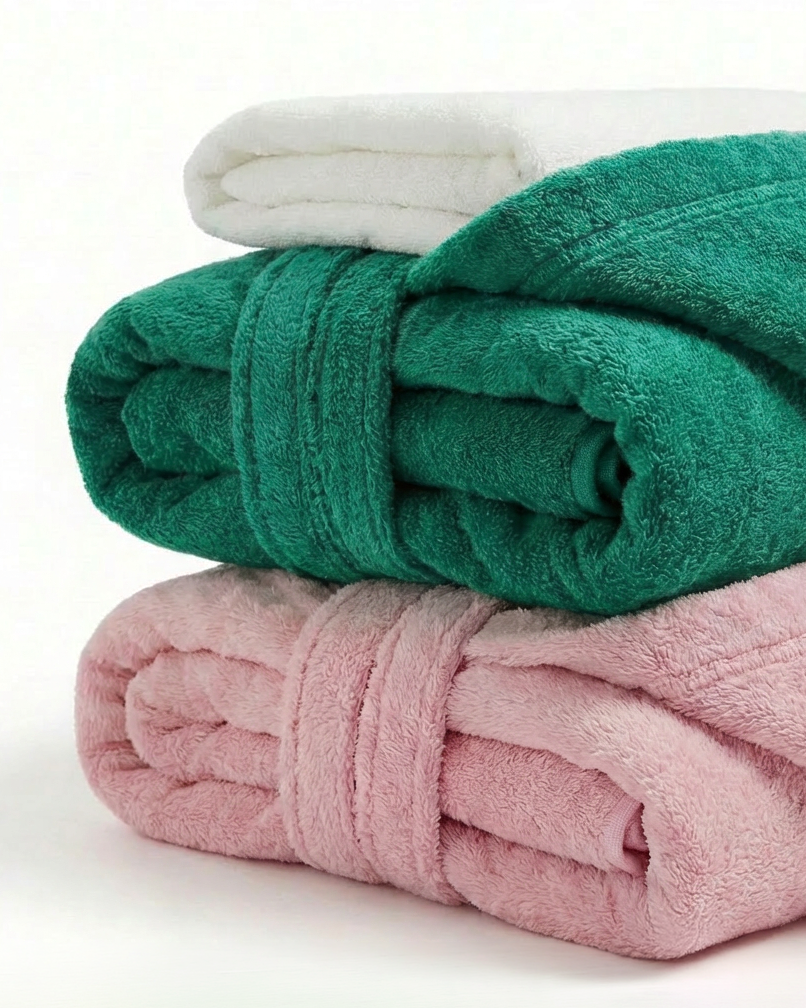 Family Comfort Set (2 Kids Bathrobes + 1 Plain Towel)