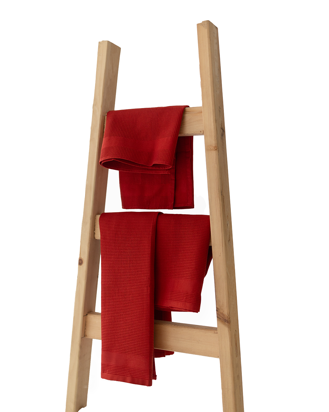 Red Waffle Kitchen Towels Set