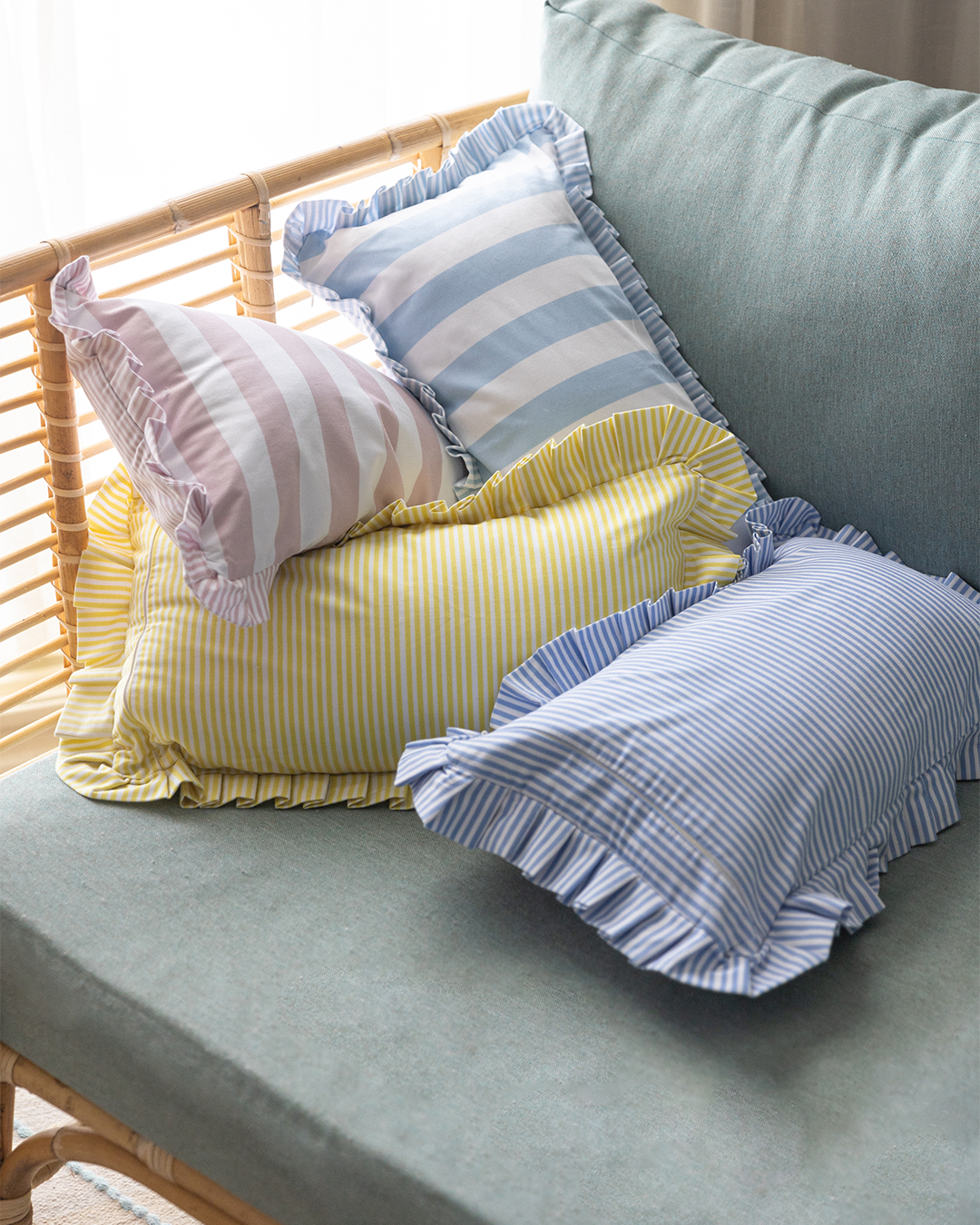 Baby Blue Striped Cushion