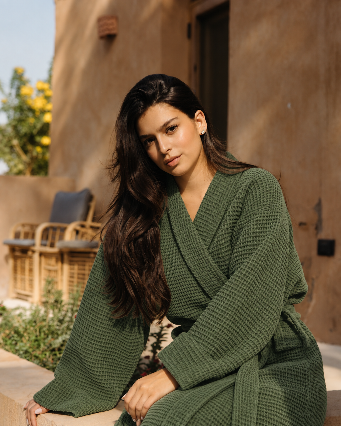 100% Cotton Waffle Bathrobe