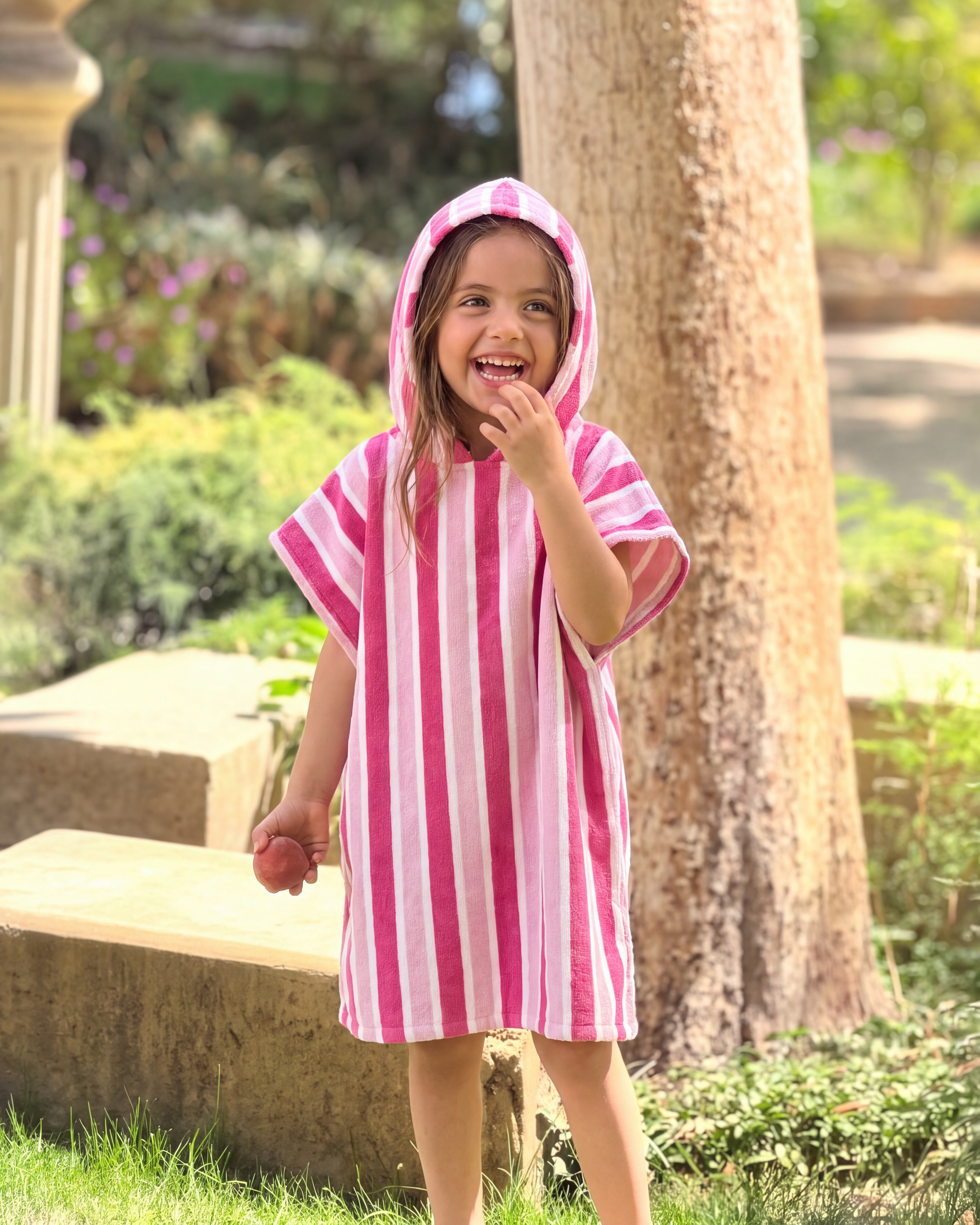 Striped Kids Poncho 500 GSM