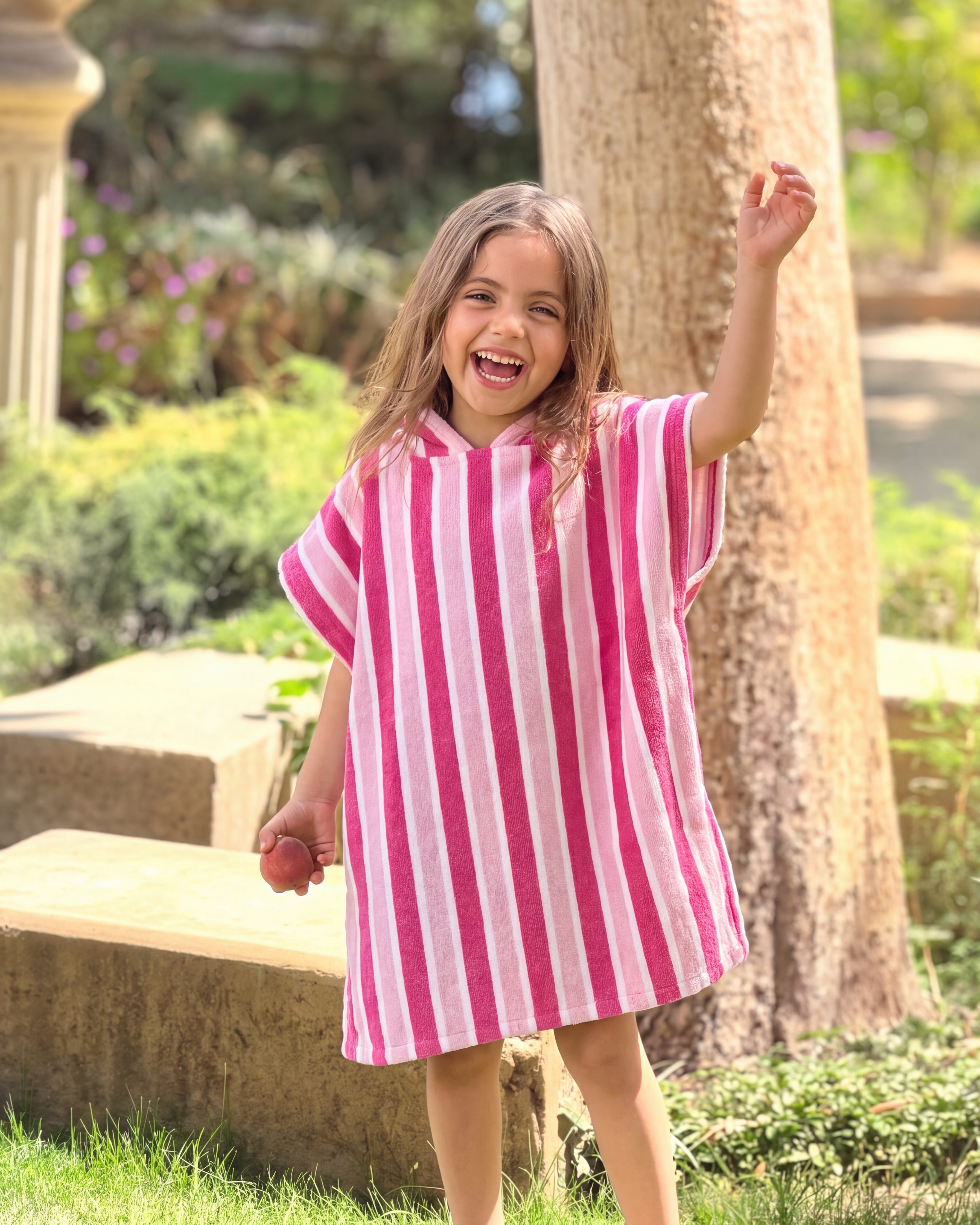 Striped Kids Poncho 500 GSM