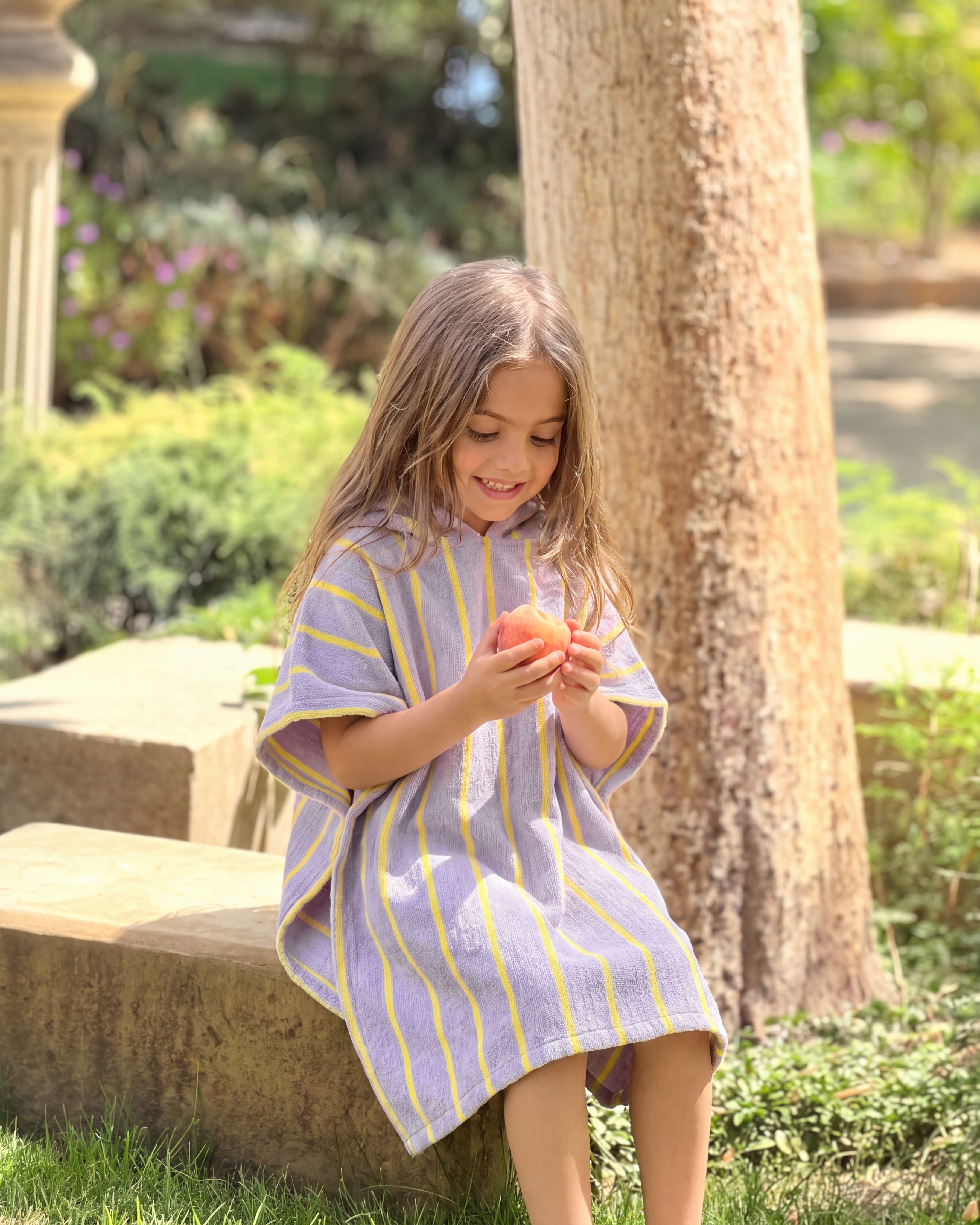 Striped Kids Poncho 500 GSM