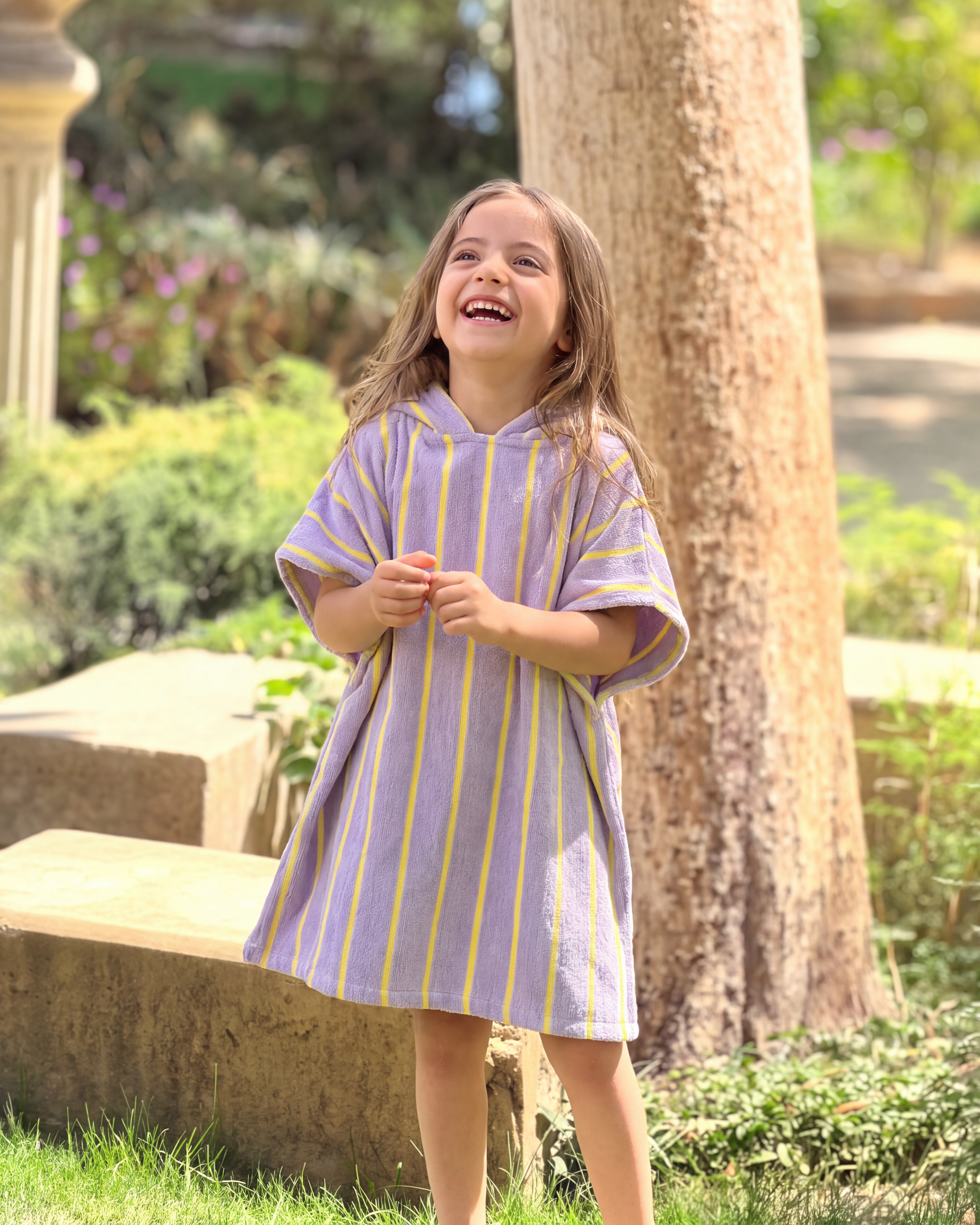 Striped Kids Poncho 500 GSM