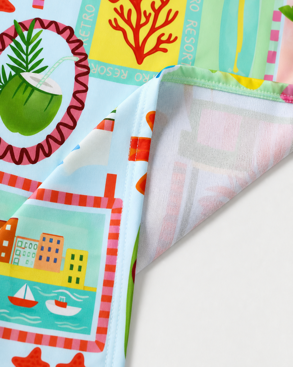 Retro Glow Beach Towel