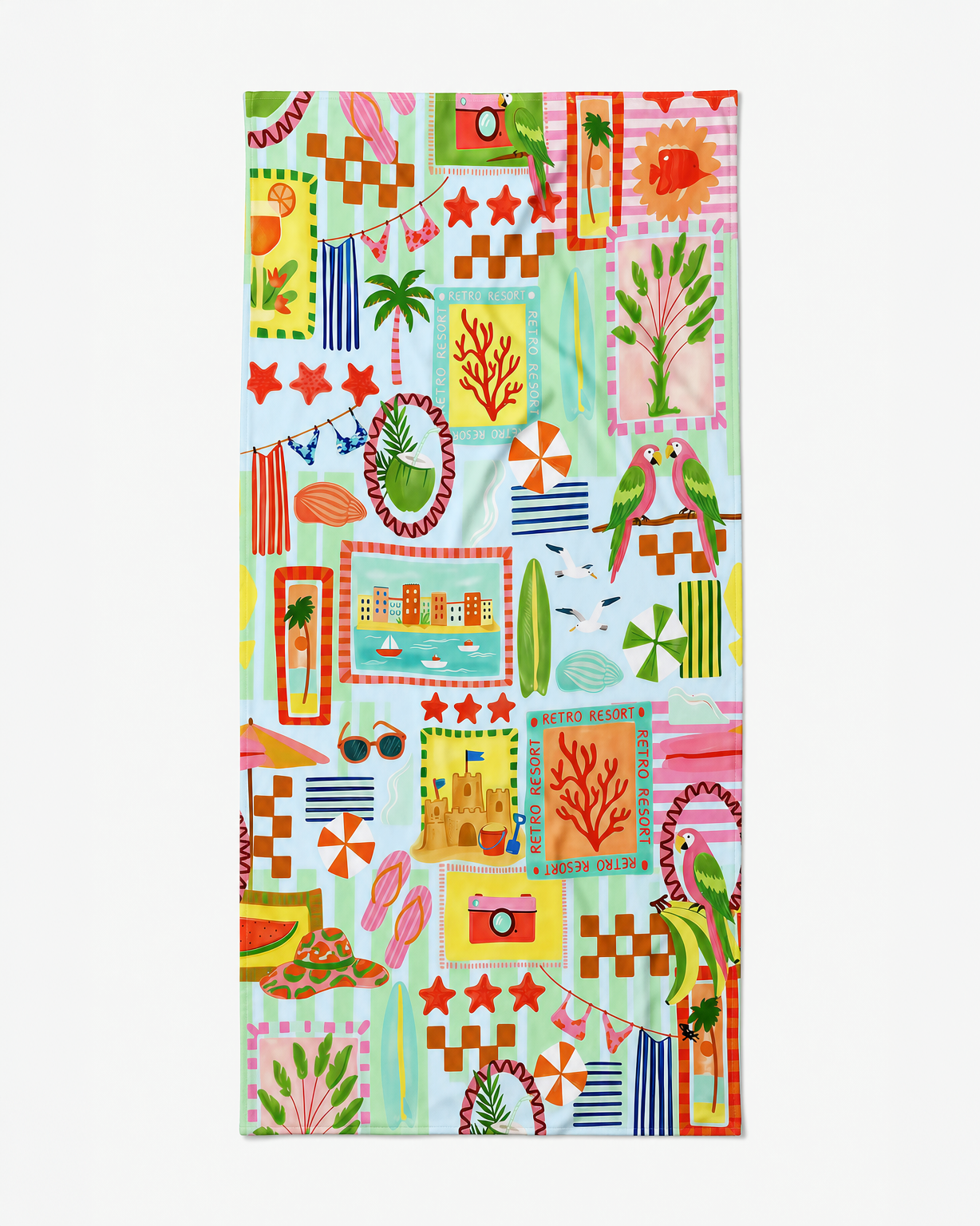 Retro Glow Beach Towel