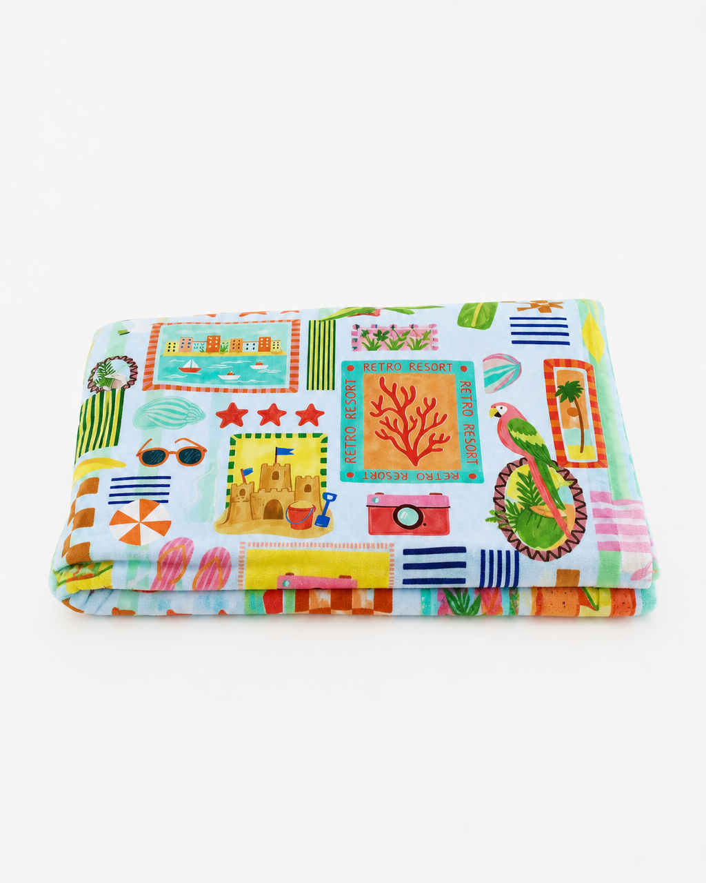 Retro Glow Beach Towel