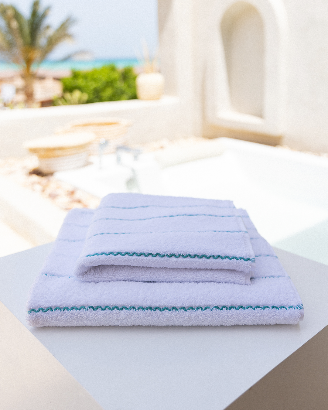 Mattress Protector + 2 Waves Towels