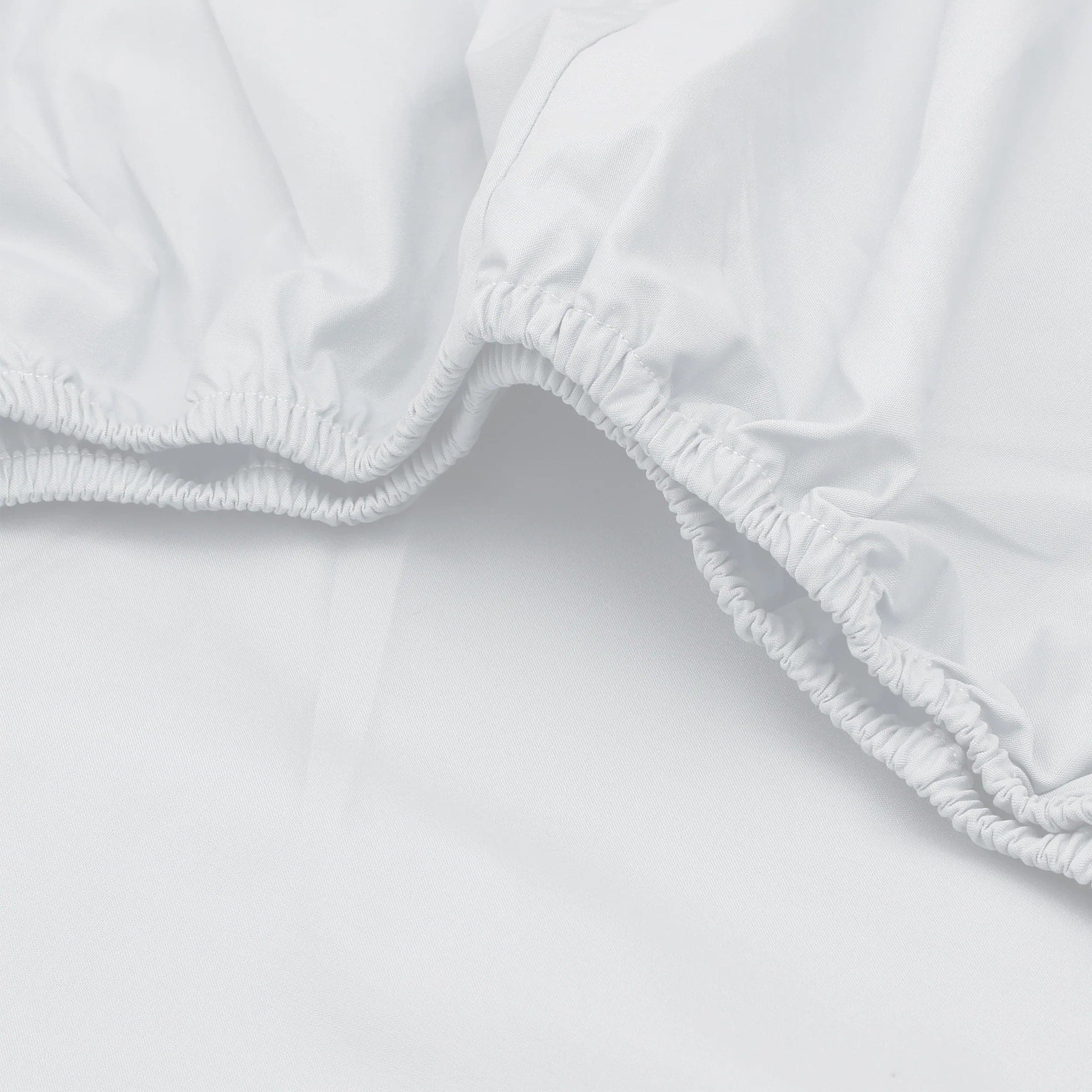 White Percale Fitted Sheet + Pillow Cases