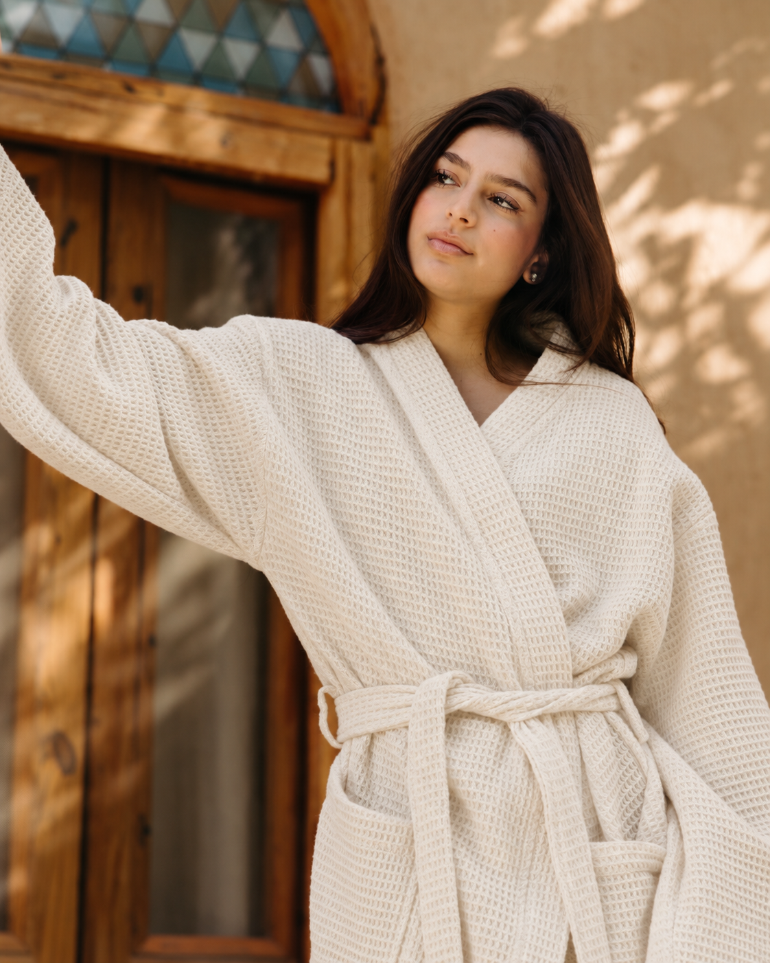 100% Cotton Waffle Bathrobe