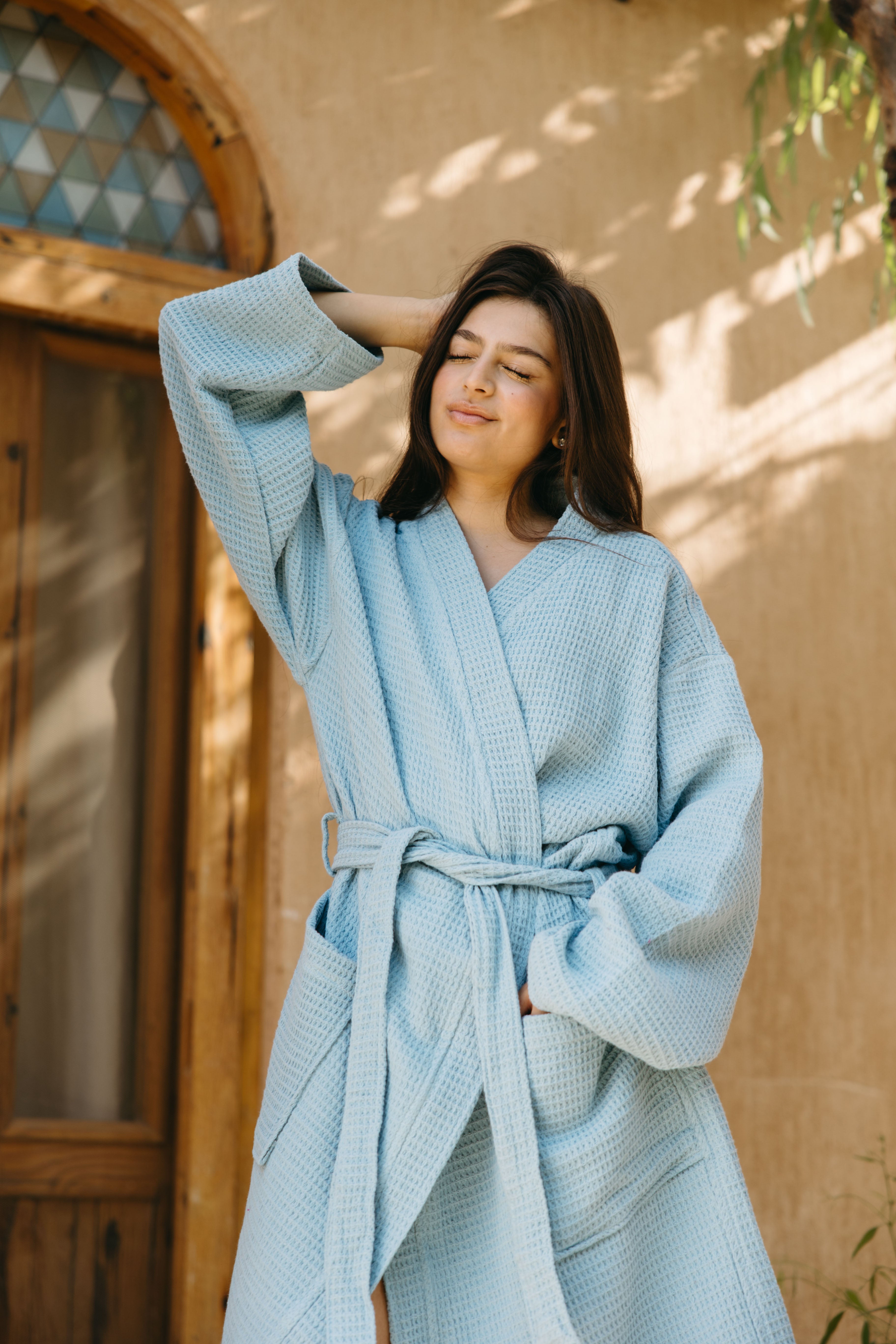 Waffle Bathrobe pure Cotton (Outlet)