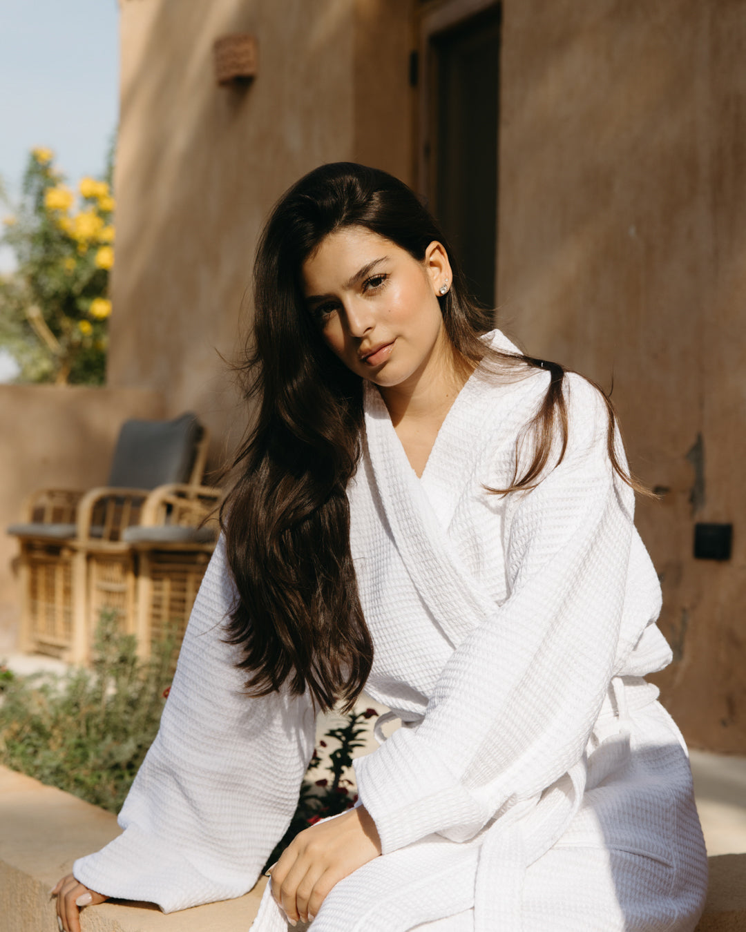 100% Cotton Waffle Bathrobe