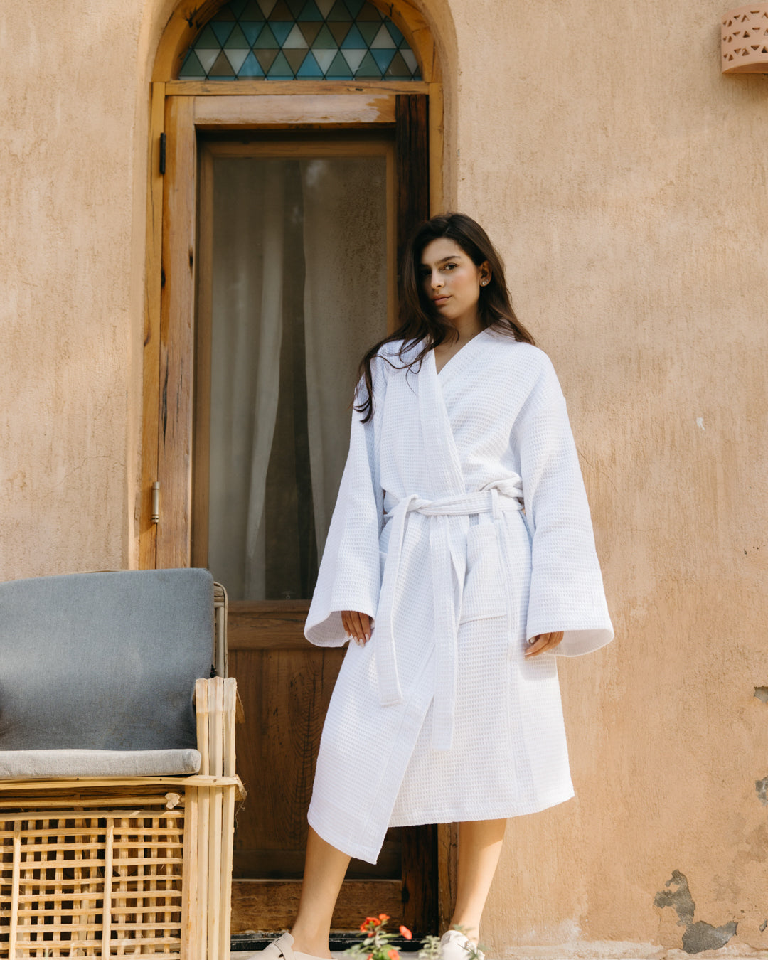 100% Cotton Waffle Bathrobe