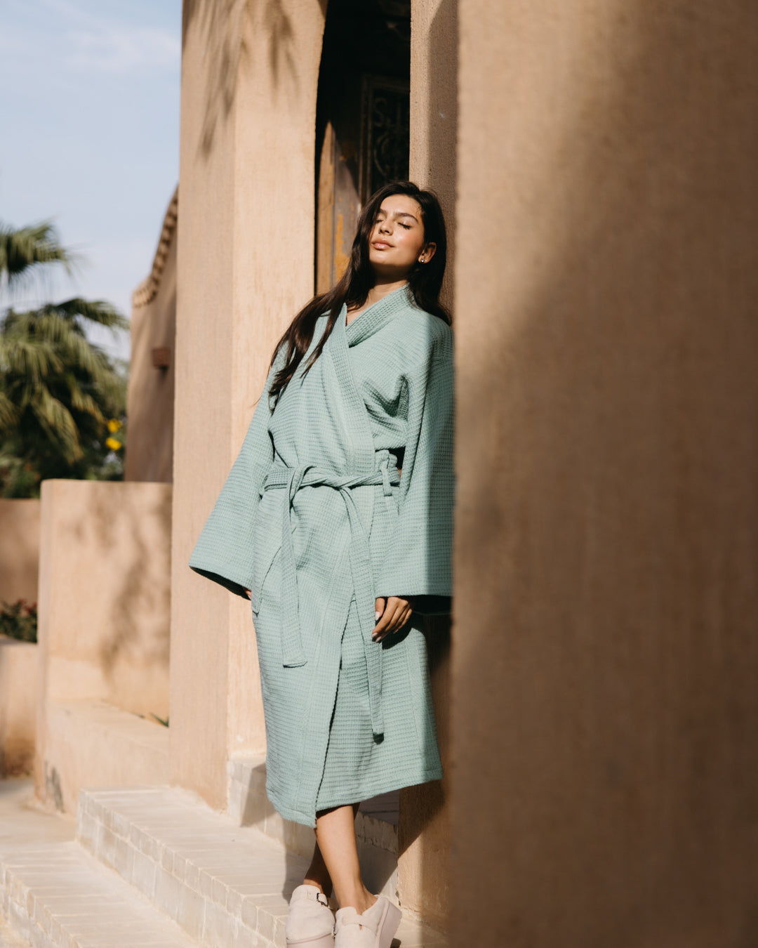 100% Cotton Waffle Bathrobe