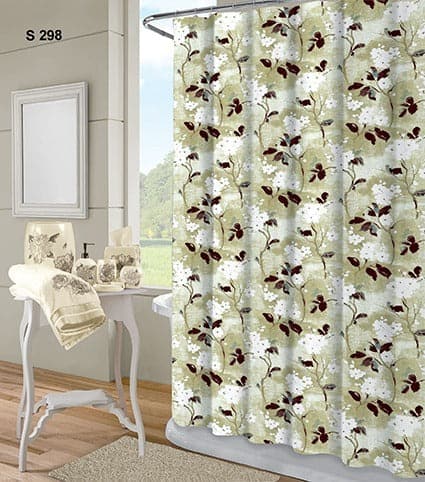 Shower Curtain (Beige Flowers)